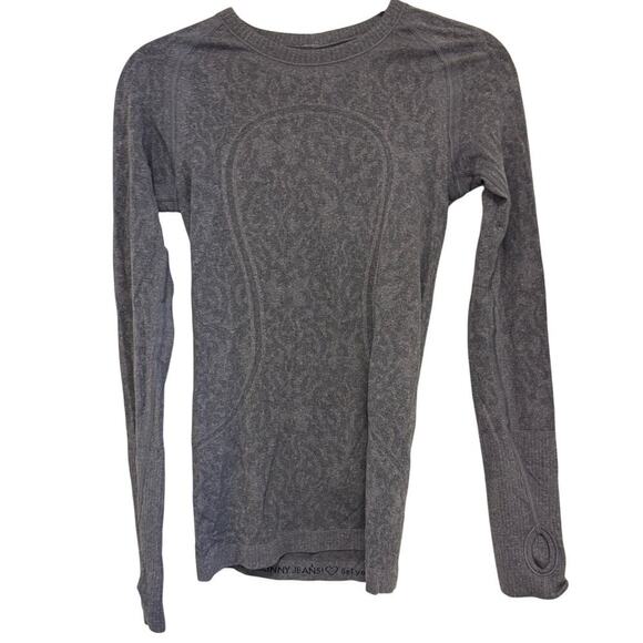 Lululemon Swiftly Tech Long Sleeve 2.0 Top in Gray Black Floral sz 4 - Picture 1 of 5